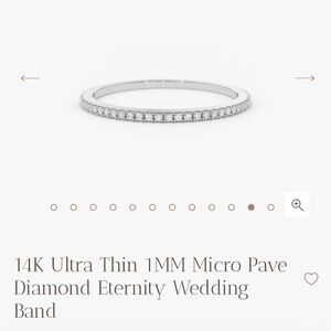 14K Ultra Thin Diamond Eternity Wedding Band